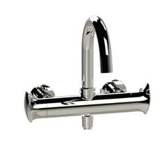 Horus Canopée Contemporary Collection - Exposed Thermostatic Wall Bathshower Mixer - Satin Brass 60.784-LS