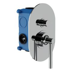 Horus Minoé Contemporary Collection - Concealed Wall Mounted Manual Mixing Shower Valve with Diverter - Satin Brass 47.701-LS