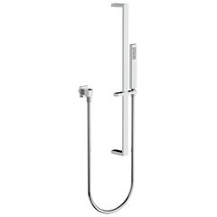 Horus Echo Equinox316 Collection - Wall Union Mounted Shower Set with Sliding Wall Bar, Design Flexible Hose on Swivel Nut and Solidbrass Handshower - Metal Gun 43.532-CF