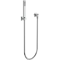 Horus Echo Equinox316 Collection - Wall Union Shower Set with Solidbrass Handshower, Wall Hook, Design Flexible Hose on Swivel Nut - Satin Brass 43.590-LS
