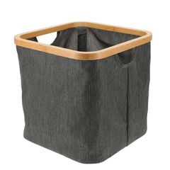 Καλάθι Αποθήκευσης Polyester με Bamboo 30.5x30.5x30cm Deep Grey MRShome DF-0071000