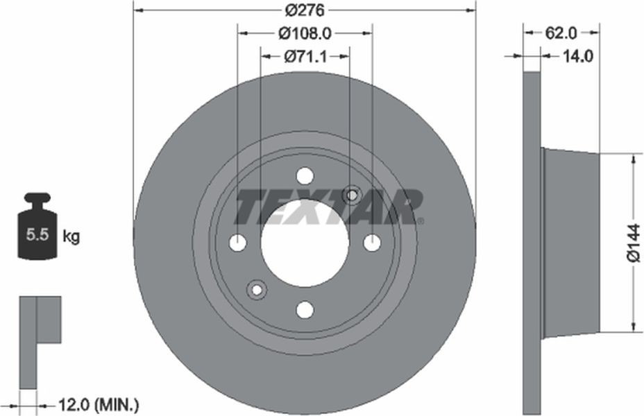 Textar Δισκόπλακα - 92107900
