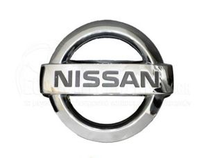 Σήμα αυτοκόλλητο πλαστικό χρωμίου 8x7cm - Nissan