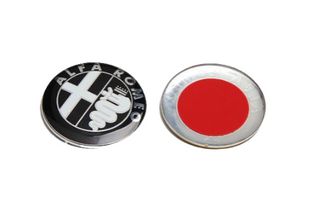 Σήμα μεταλλικό μαύρο/άσπρο 72mm - Alfa Romeo