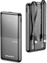 Awei P76K Power Bank 10000mAh 22.5W Μαύρο