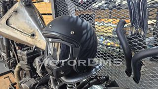 ΚΡΑΝΟΣ 3/4 RetroMoto!!! ΜΑΥΡΟ ΜΑΤ ΑΝΔΡΙΚΟ ΚΑΙ ΓΥΝΑΙΚΕΙΟ old school classic vintage Custom project Cafe Racer Tracker chopper bobber scooter