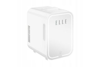 ELLE 8L mini fridge with LED make-up mirror, white