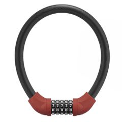Rockbros RKS870-BK bicycle lock with code, steel cable, 85 cm - red
