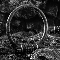 Rockbros 87639-4 bicycle lock with code and steel cable - black-thumb-4