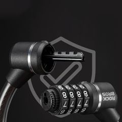 Rockbros 87639-4 bicycle lock with code and steel cable - black-thumb-3