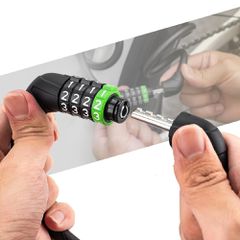 Rockbros 87632 bicycle lock with code, steel cable, 115 cm - black-thumb-4