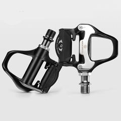Rockbros LP-RD2BK Shimano SPD-SL Road Pedals with Yellow Cleats - Black and Silver-thumb-2