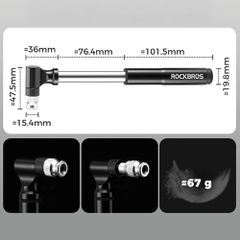 Rockbros JG-PB-11 Tool Kit with Pump and Spoon Patch Multitool - Black-thumb-2