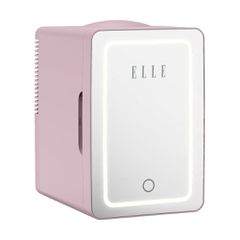 ELLE Home ESDAFX08PUEU 8L Mini Fridge with LED Makeup Mirror Purple