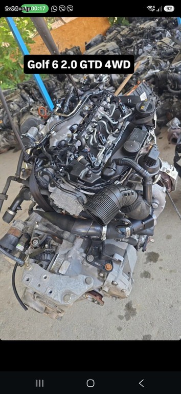 Volkswagen Golf 6 2009-2012 / Tiguan 2009-2012 ΚΙΝΗΤΗΡΑΣ και ΣΑΣΜΑΝ 4Χ4 Χειροκινητο 2000 κυβικα πετρελαιο. Νουμερο κινητηρα CBB