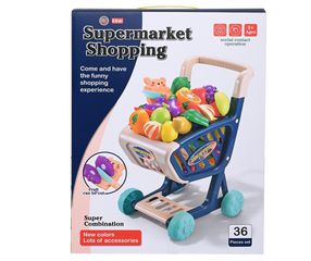 Καρότσι super market Με Φρούτα Κοπής 36τμχ Martin Toys