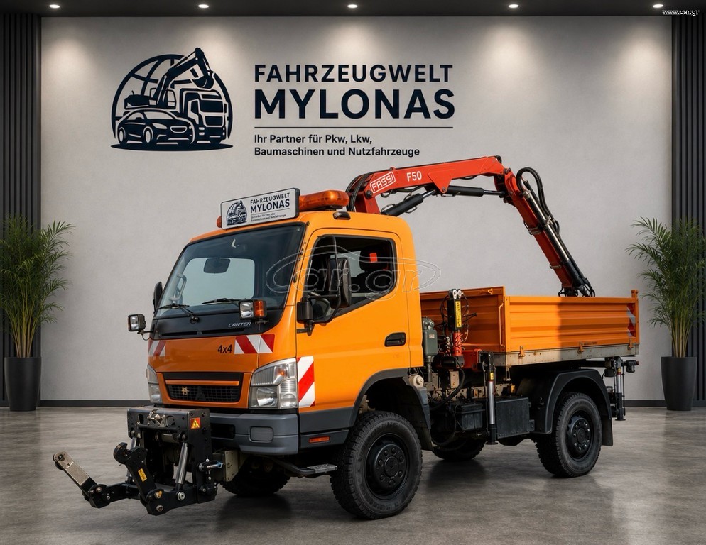 Γερανοί - Φορτηγά Με Γερανό Mitsubishi 2009 Fuso Canter Pfau Protos A8000 KLIMA 4x4 Ανατρεπόμενο με γερα