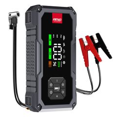 Amio - Φορητός Εκκινητής Μπαταρίας (Jump Starter) με ενσωματωμένο Κομπρεσέρ Αέρα, Powerbank και Φακό LED τάση λειτουργίας 12V με χωρητικότητα 7,2Ah και μέγιστο ρεύμα εκκίνησης 600A για Επιβατικά Αυτοκ