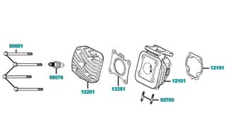 Κεφαλή Είναι Φτιαγμένο Γιά 47mm Kymco Mxu.50 LC10AD (Gr) 2005 - 2009 12201-GKAK-921B