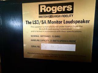 Rogers ls3/5a BBC monitor 15ohm-thumb-4