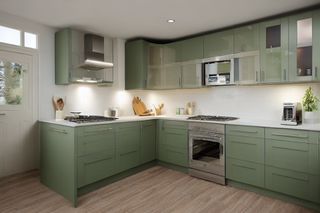 Intrahome Olympia Living 1 χρώμα Σάλβια Πάνω & Δρυς Κάτω έπιπλα κουζίνας 10 Μέτρα συνολικα τρέχον μέτρα Intrahome-65652906