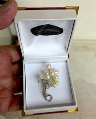 Καρφιτσα με Μαργαριτάρια και Swarovski