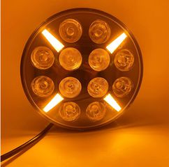 LED Προβολέας 10-30 Volt Υψηλής Ισχύος 120W Πορτοκαλί / Λευκό ø218mm IP68 SLIM-thumb-2