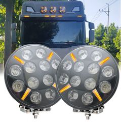 LED Προβολέας 10-30 Volt Υψηλής Ισχύος 120W Πορτοκαλί / Λευκό ø218mm IP68 SLIM-thumb-4