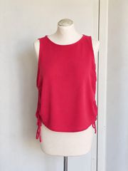 H&M Divided Κερασί Αμάνικο Crop Top με Σούρες στα Πλάγια ( – S/M)