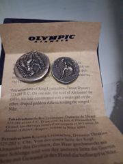silver tetradrachm coins of King Lysimachus from the Thrace Dynasty, spanning 323–281 B.C