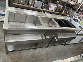 Τραπέζι Bar Station Με 1 Γούρνα (Α4528)