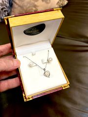 Ασημένιο σετ με Μαργαριτάρια και Swarovski