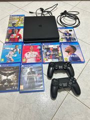 ps4 slim 500GB+2 χειριστήρια+11 παιχνίδια