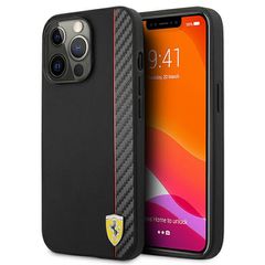 Etui Ferrari On Track Carbon Stripe na iPhone 13 / 13 Pro - czarne