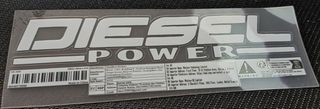 DIESEL POWER ΛΕΥΚΟ Αυτοκολλητο 20cm x 5 cm σετ απο 2