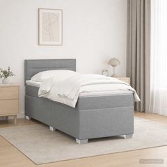 Κρεβάτι box spring με στρώμα Ανοιχτό γκρι 80 x 200 cm Ύφασμα 3450341