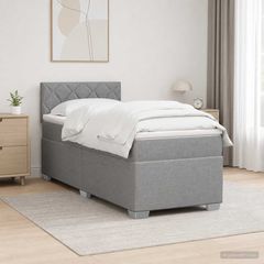 Κρεβάτι box spring με στρώμα Ανοιχτό γκρι 80 x 200 cm Ύφασμα 3450355