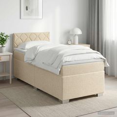 Κρεβάτι box spring με στρώμα Κρεμ 80 x 200 cm Ύφασμα 3450360