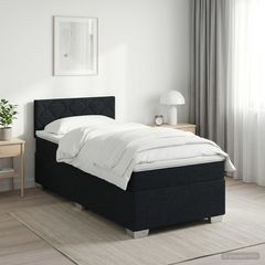 Κρεβάτι box spring με στρώμα Μαύρο 90 x 190 cm Ύφασμα 3450378