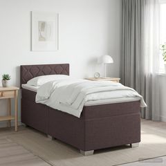 Κρεβάτι box spring με στρώμα Σκούρο Καφέ 90 x 190 cm Ύφασμα 3450379