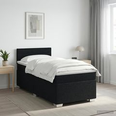 Κρεβάτι box spring με στρώμα Μαύρο 90 x 200 cm Ύφασμα 3450385