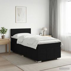 Κρεβάτι box spring με στρώμα Μαύρο 90 x 200 cm Ύφασμα 3451117