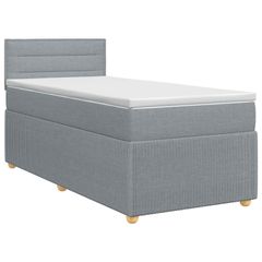 Κρεβάτι box spring με στρώμα Ανοιχτό γκρι 90 x 200 cm Ύφασμα 3451370