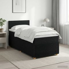 Κρεβάτι box spring με στρώμα Μαύρο 90 x 200 cm Ύφασμα 3451372