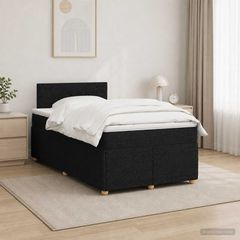 Κρεβάτι box spring με στρώμα Μαύρο 120 x 200 cm Ύφασμα 3451449
