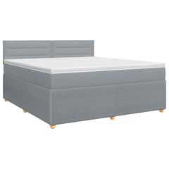 Κρεβάτι box spring με στρώμα Ανοιχτό γκρι 140 x 190 cm Ύφασμα 3451454
