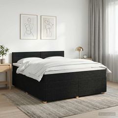 Κρεβάτι box spring με στρώμα Μαύρο 140 x 190 cm Ύφασμα 3451456
