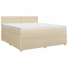 Κρεβάτι box spring με στρώμα Κρεμ 140 x 190 cm Ύφασμα 3451459