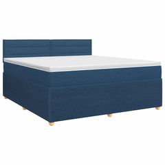 Κρεβάτι box spring με στρώμα Μπλε 140 x 190 cm Ύφασμα 3451460