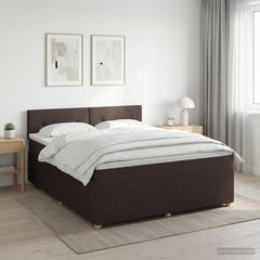 Κρεβάτι box spring με στρώμα Σκούρο Καφέ 140 x 190 cm Ύφασμα 3451464